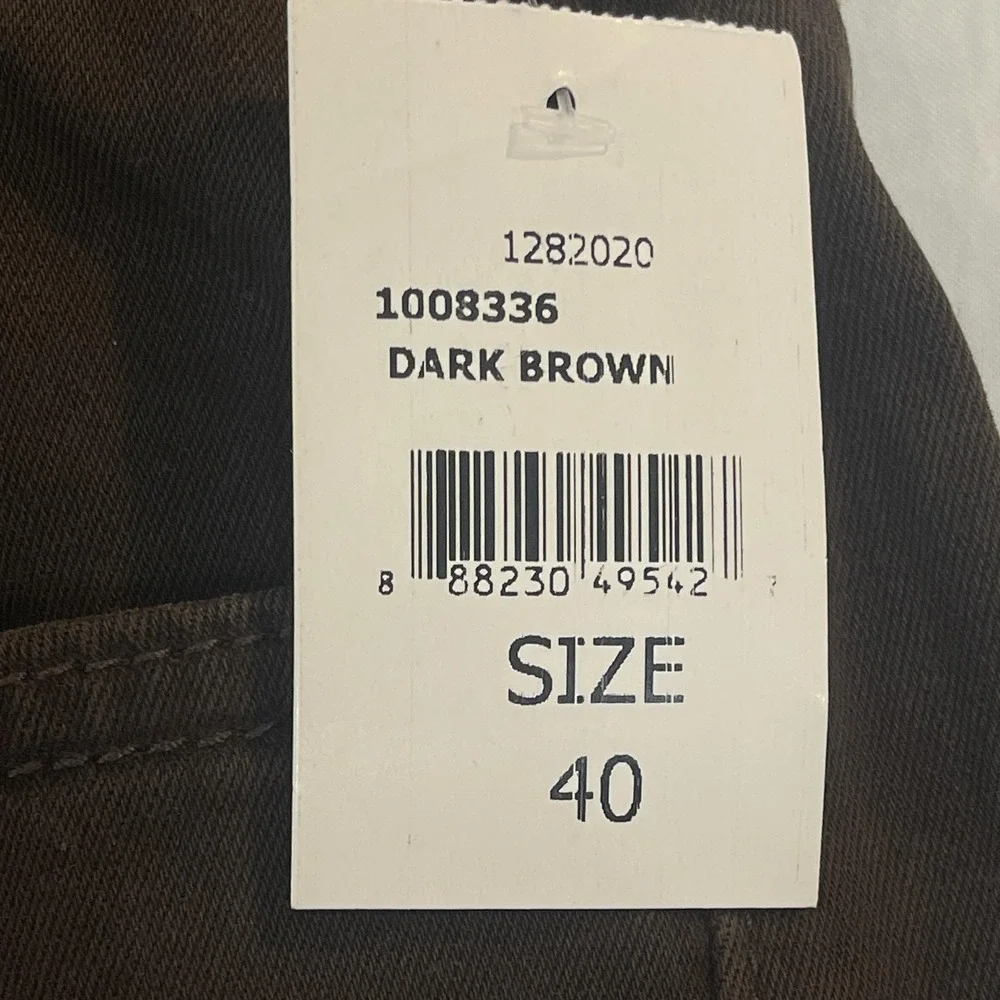NWT, DL1961 Jeans Mens 40x36 Dark Brown Vinn Casual Straight Stretch Twill Pants